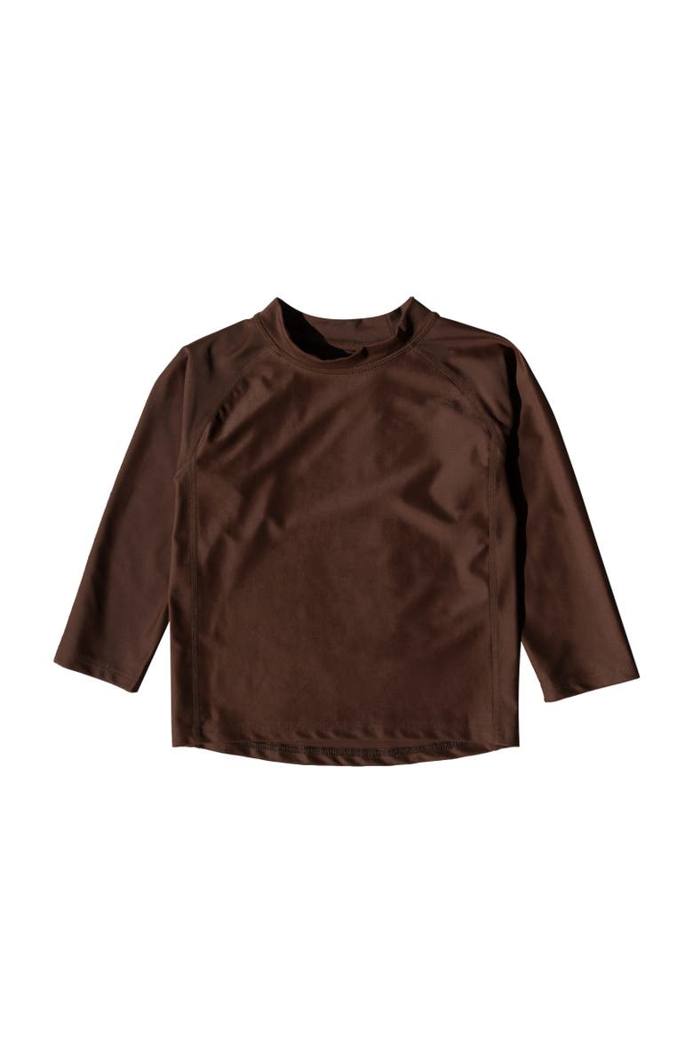 Leveret Kids Long Sleeve Rash Guard, UPF 50+ Swim Shirt, Alternate, color, Brown