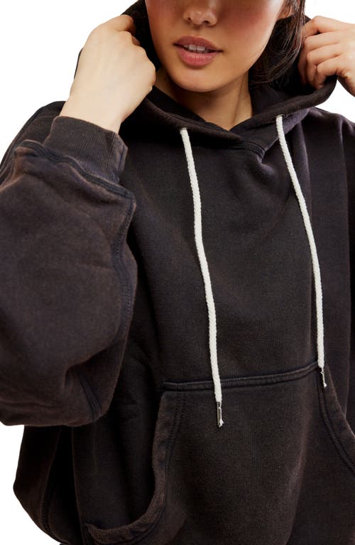 Free People Fp Movement Final Call Fleece Hoodie In Black