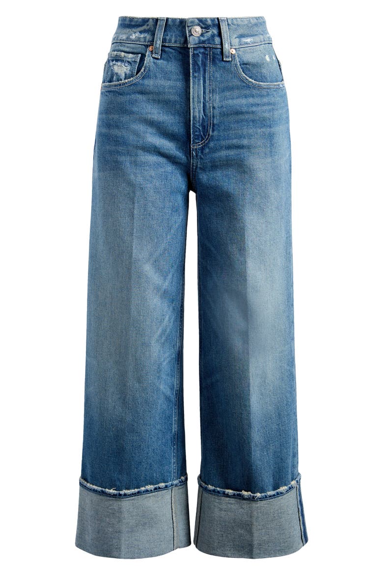 Sasha Cuffed High Waist Ankle Wide Leg Jeans, Alternate, color, BLUE NOTE DISTRESSED