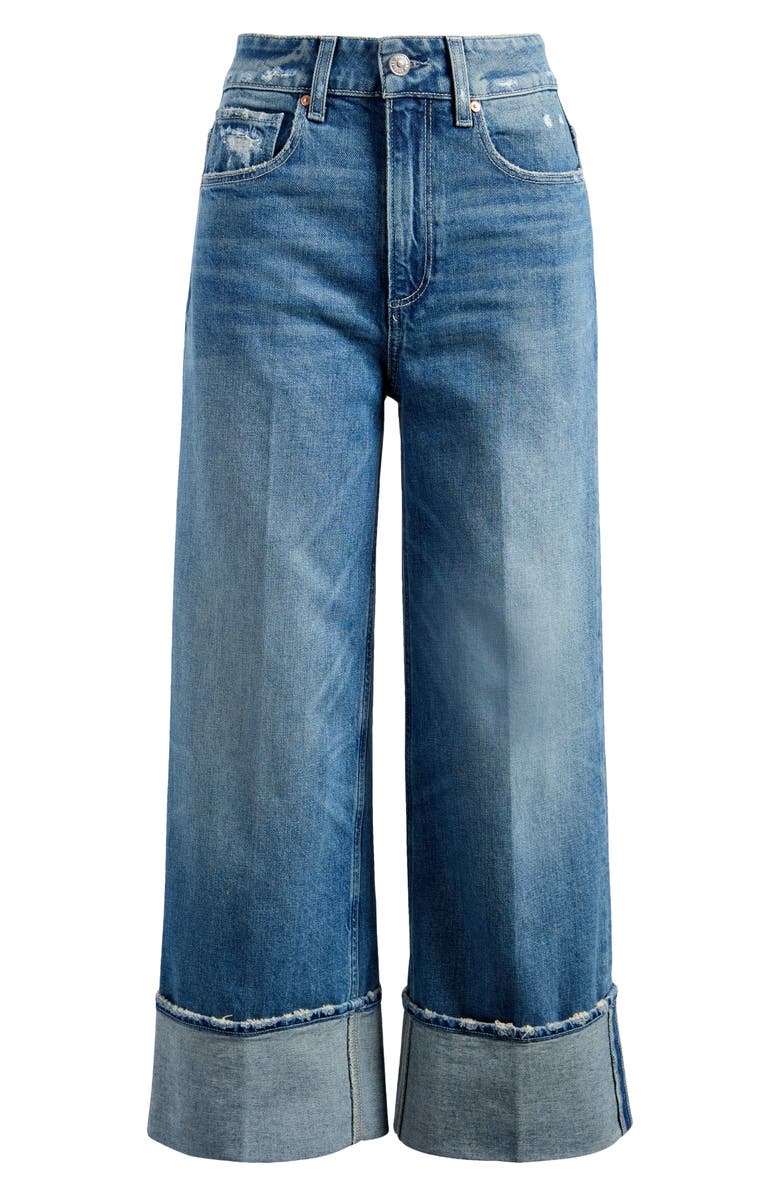 PAIGE Sasha Cuffed High Waist Ankle Wide Leg Jeans, Alternate, color,