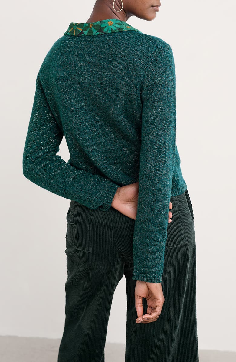 Seasalt Cornwall Tern Tide Sparkle Merino Wool Blend Cardigan, Alternate, color, Knit Melange Dark Wreckage