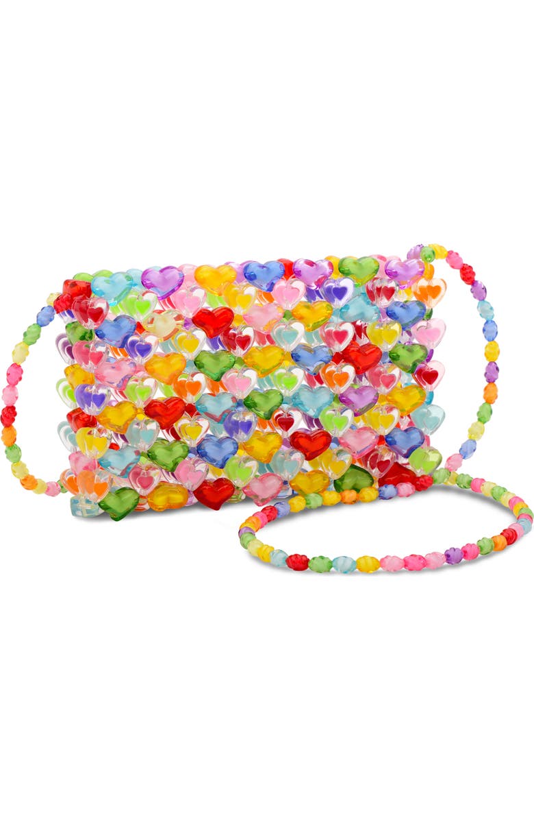 Iscream Kids' Hearts Beaded Crossbody Bag, Alternate, color,