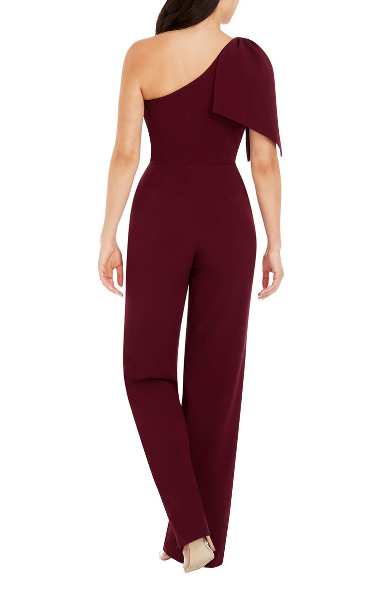 Dress the Population Tiffany One-Shoulder Jumpsuit, Alternate, color, Burgundy
