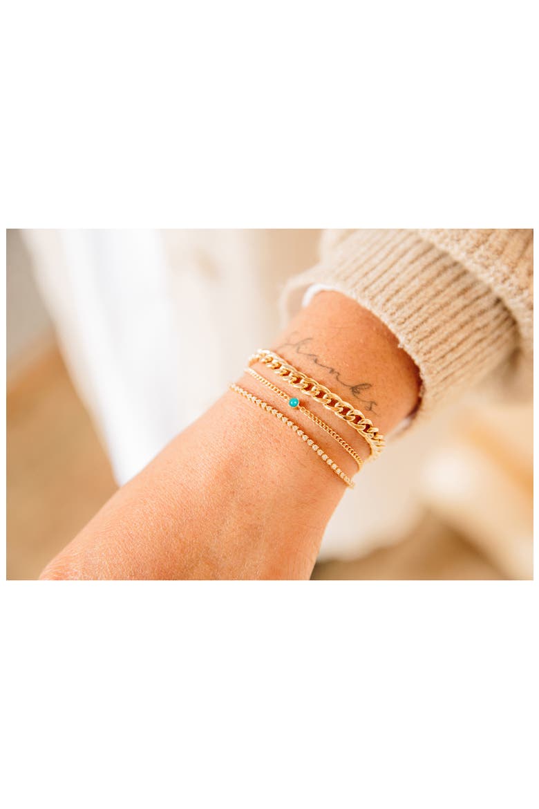 Bezel Set Turquoise Bracelet, Alternate, color, 14K YELLOW GOLD