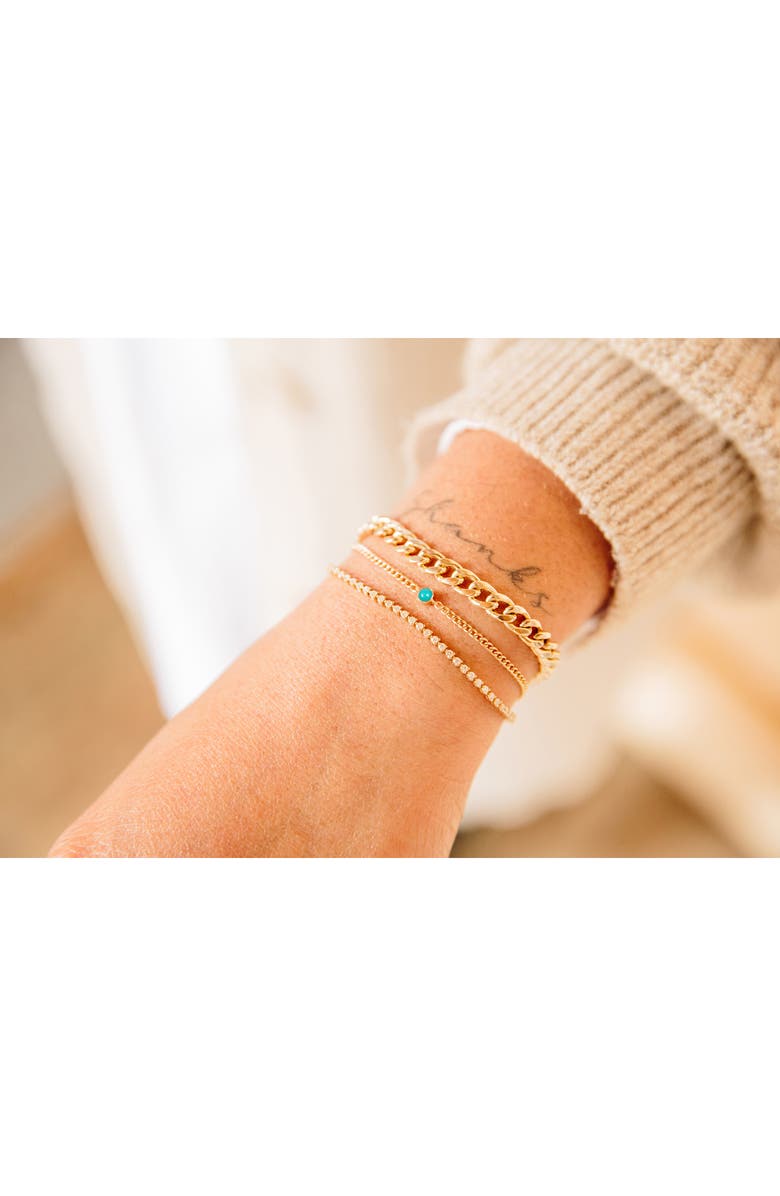 Zoë Chicco Bezel Set Turquoise Bracelet, Alternate, color, 14K Yellow Gold