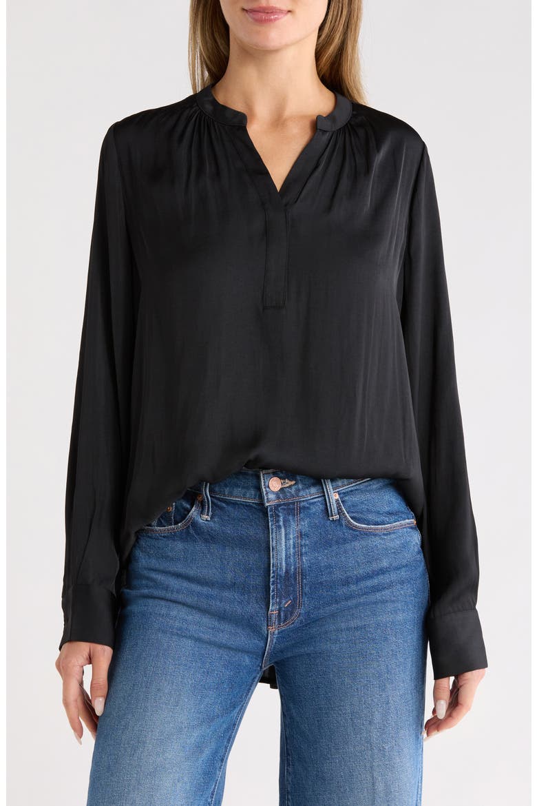 Melody Popover Blouse, Main, color, BLACK
