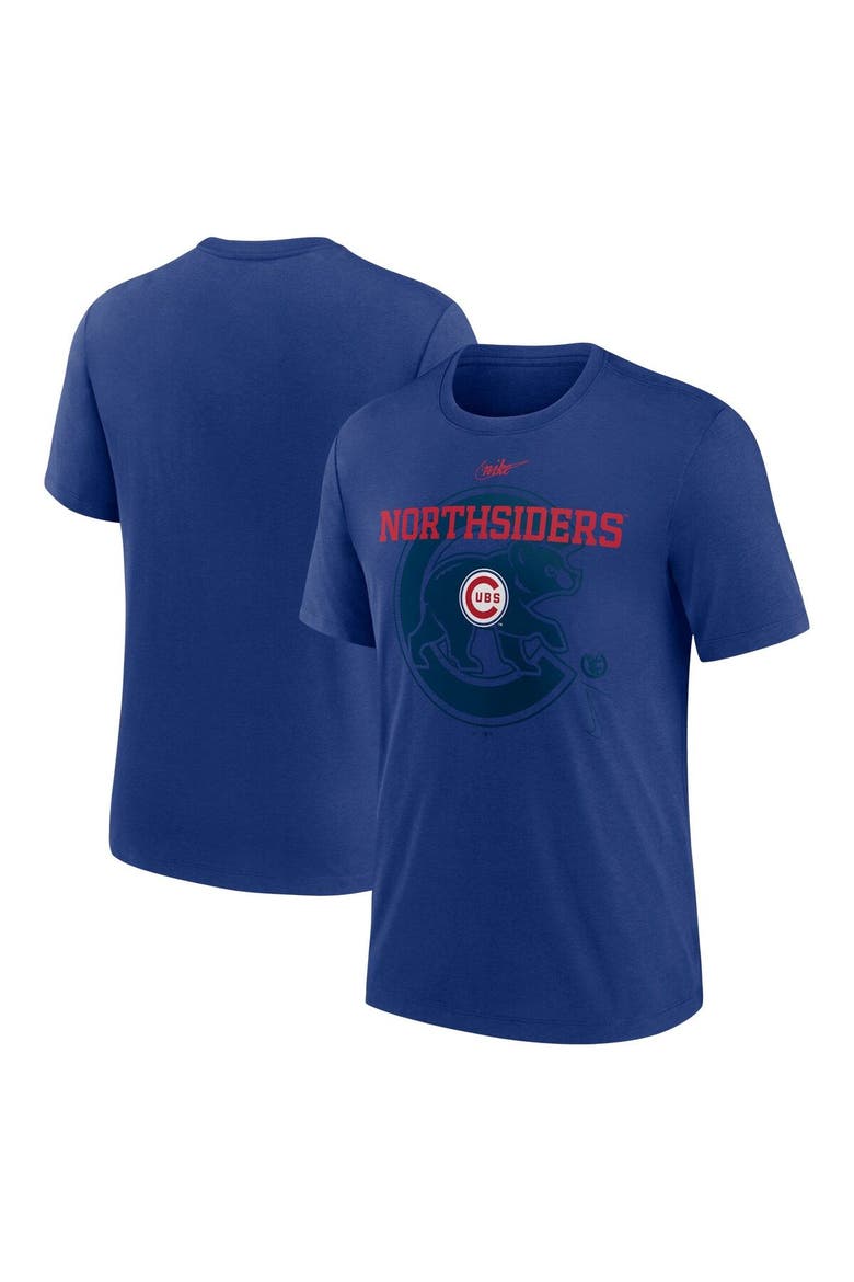 Men's Nike  Royal Chicago Cubs Rewind Retro Tri-Blend T-Shirt, Main, color, Royal