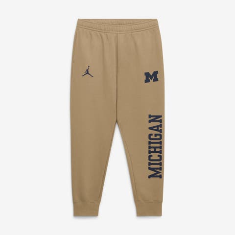 Men's Jordan Brand Beige Michigan Wolverines Primetime Club Fleece Joggers