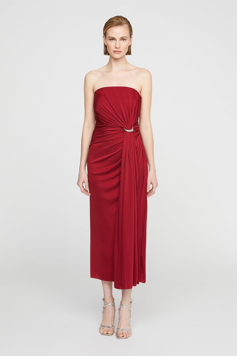 Nadia Jersey Midi Dress, Alternate, color, Ruby