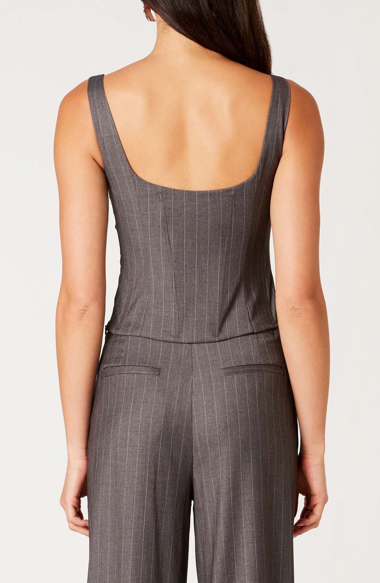 Nia Monique Pinstripe Crop Tank, Alternate, color, Grey