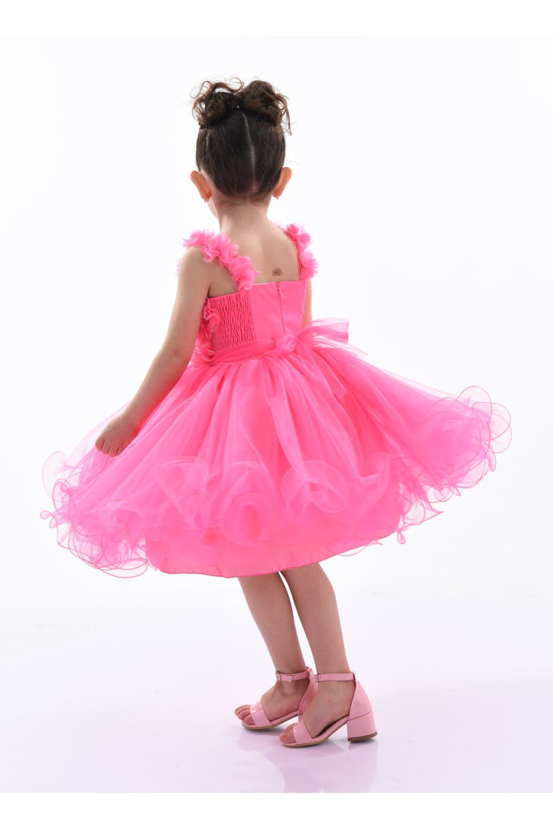 Campanula Bloom Dress, Alternate, color, Neon Pink