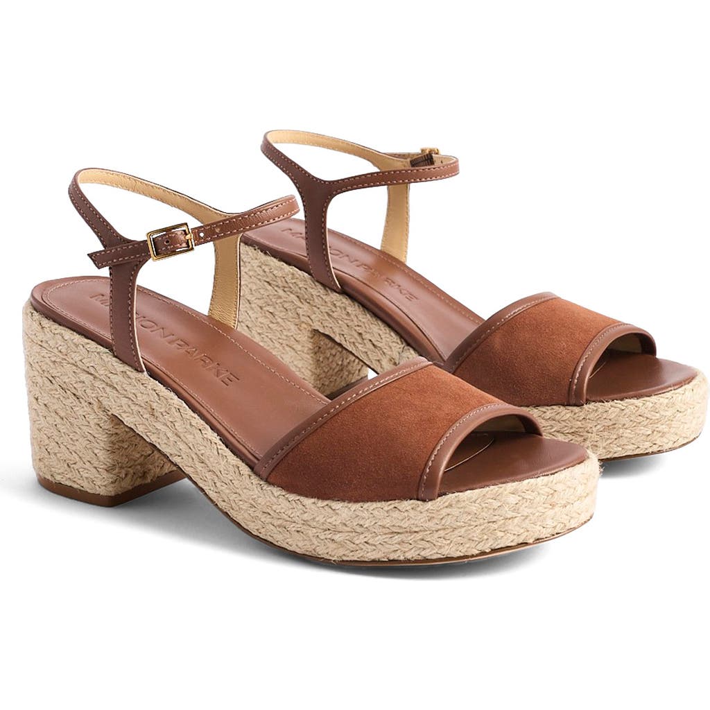 Marion Parke Haven Platform Sandal In Luggage Suede