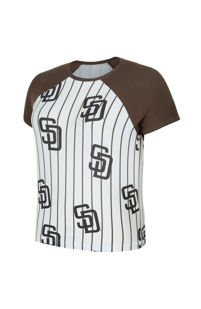 CONCEPTS SPORT Women's Concepts Sport  White San Diego Padres Outbound Pinstripe Raglan T-Shirt, Alternate, color, White