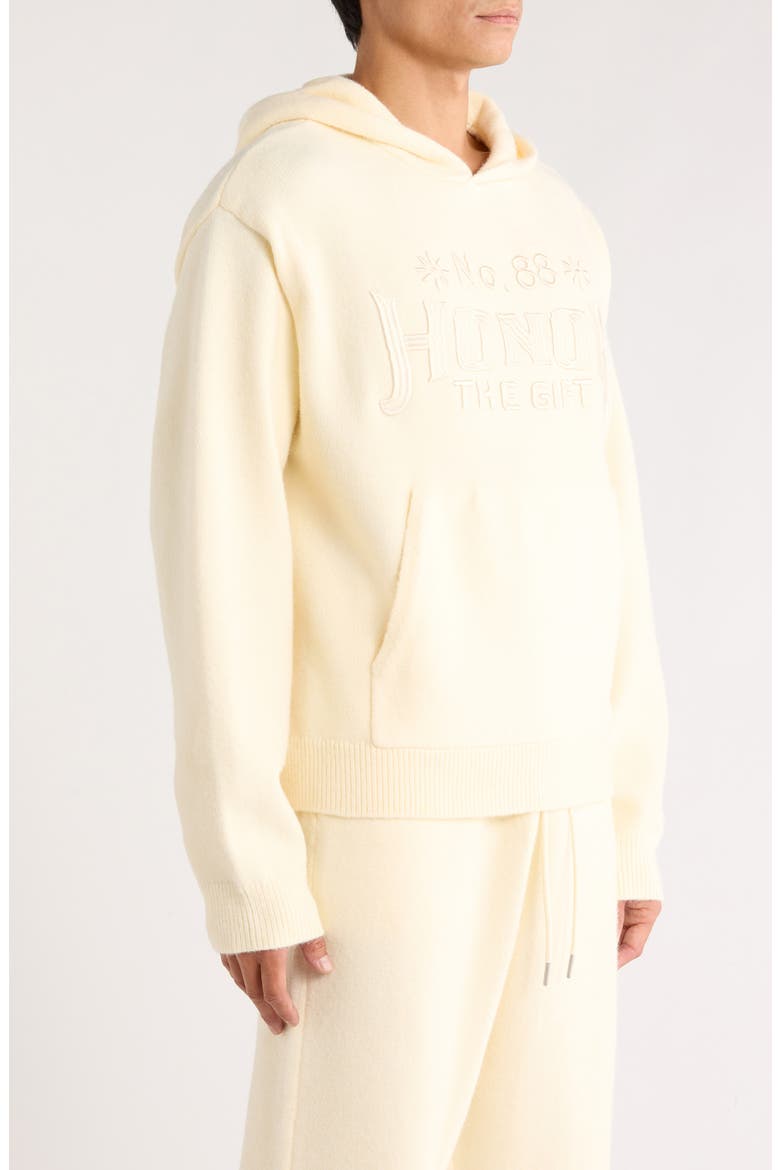 Art Knit Hoodie, Alternate, color, BONE