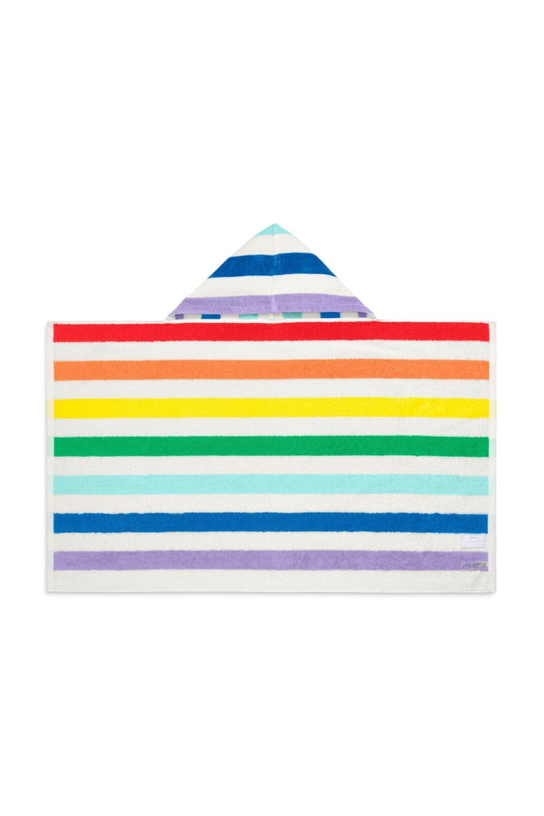 Kids Stripe Hoodie Towel, Main, color, White New Rainbow Stripe