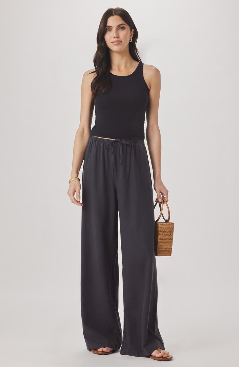 Splendid Valerie Drawstring Pants, Alternate, color, Lead Black