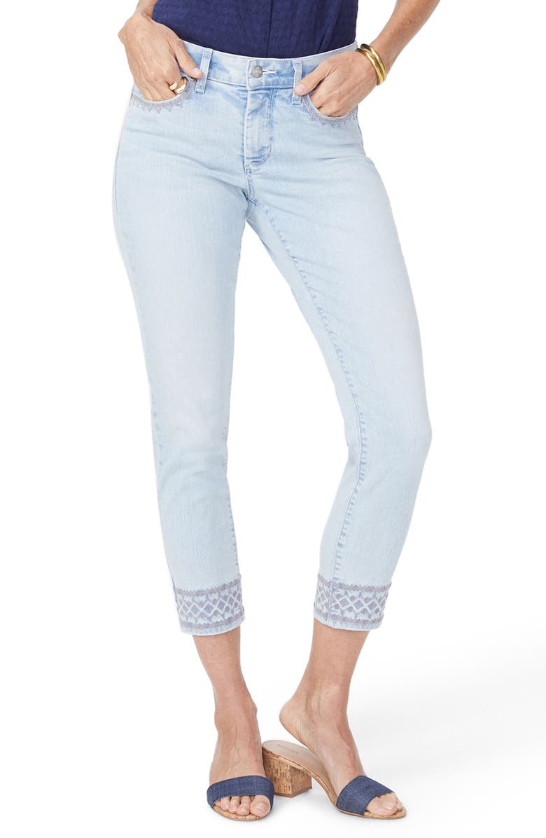 NYDJ Ami Embroidered Border Ankle Skinny Jeans, Main, color, 