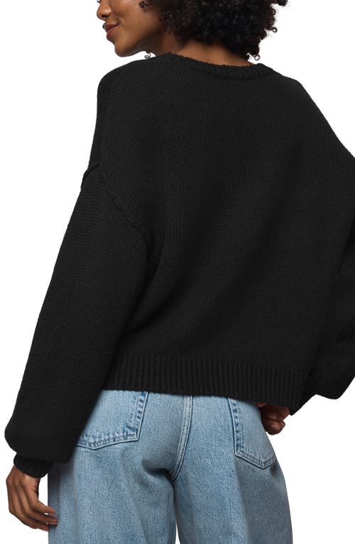 Splendid Delaney Crewneck Cotton Blend Sweater In Black