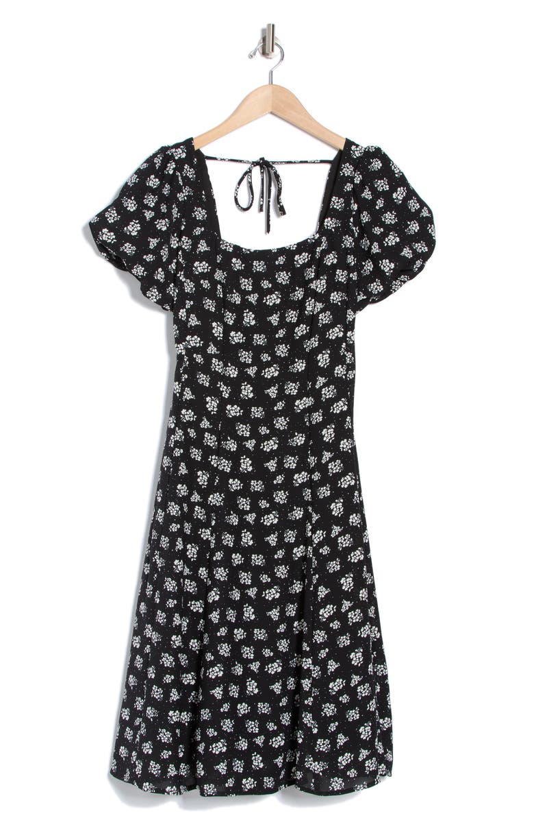 Lush Floral Puff Sleeve Midi Dress, Alternate, color,