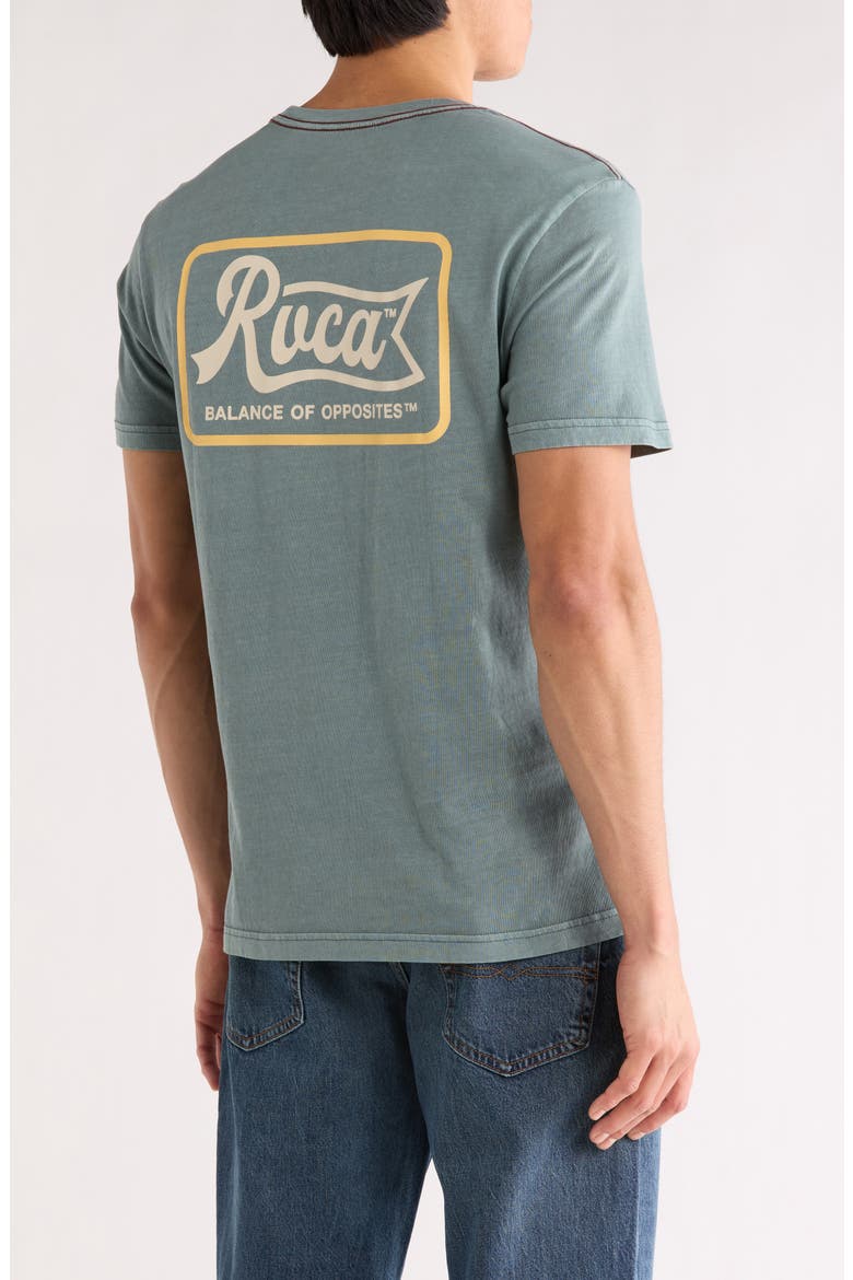 Pen Script Graphic T-Shirt, Alternate, color, BALSAM GREEN