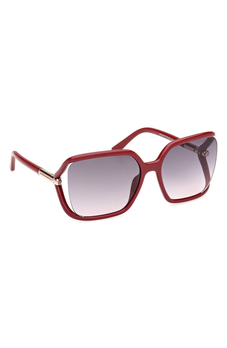 TOM FORD Solange-02 60mm Butterfly Sunglasses, Alternate, color, Fuchsia / Gradient Smoke