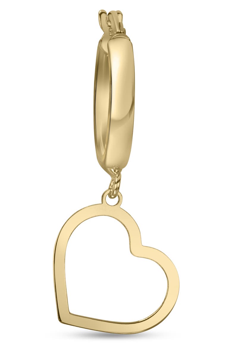 14K Yellow Gold Heart Drop Huggie Hoop Earrings, Alternate, color, 14K YELLOW GOLD