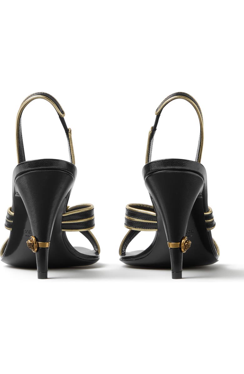 Versace Giana Nappa Sandal, Alternate, color, Black Light Gold