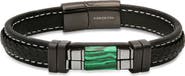 HMY JEWELRY Black Agate or Lapis Lazuli Leather Bracelet