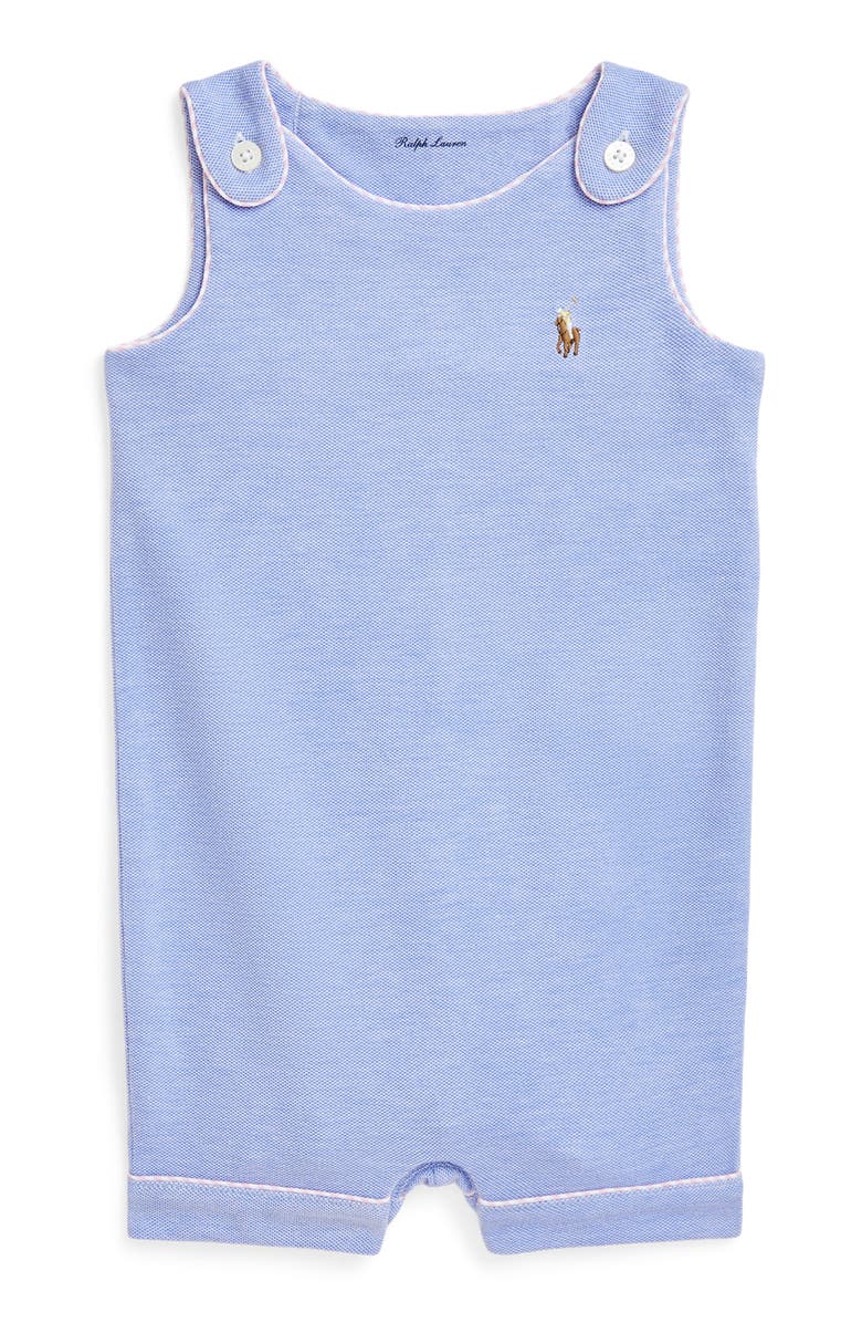 Ralph Lauren Cotton Oxford Romper, Main, color, 