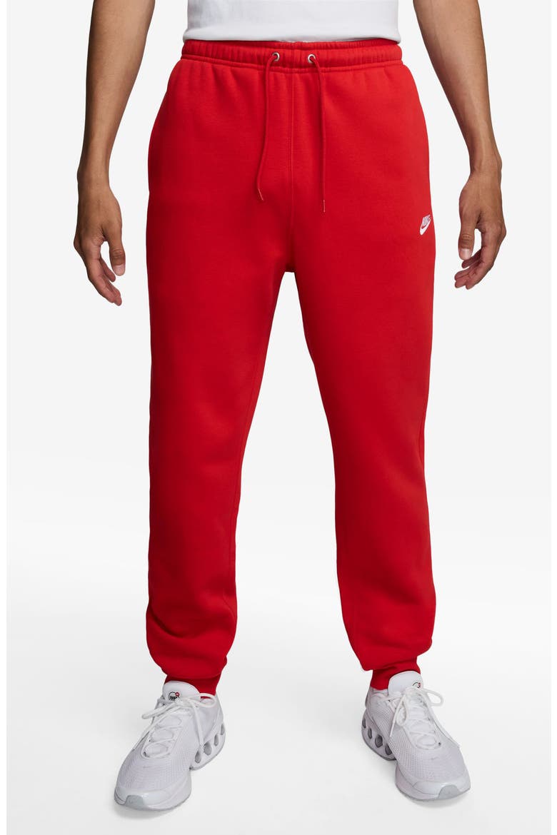 Club Fleece Joggers, Main, color, UNIVERSITY RED/ WHITE