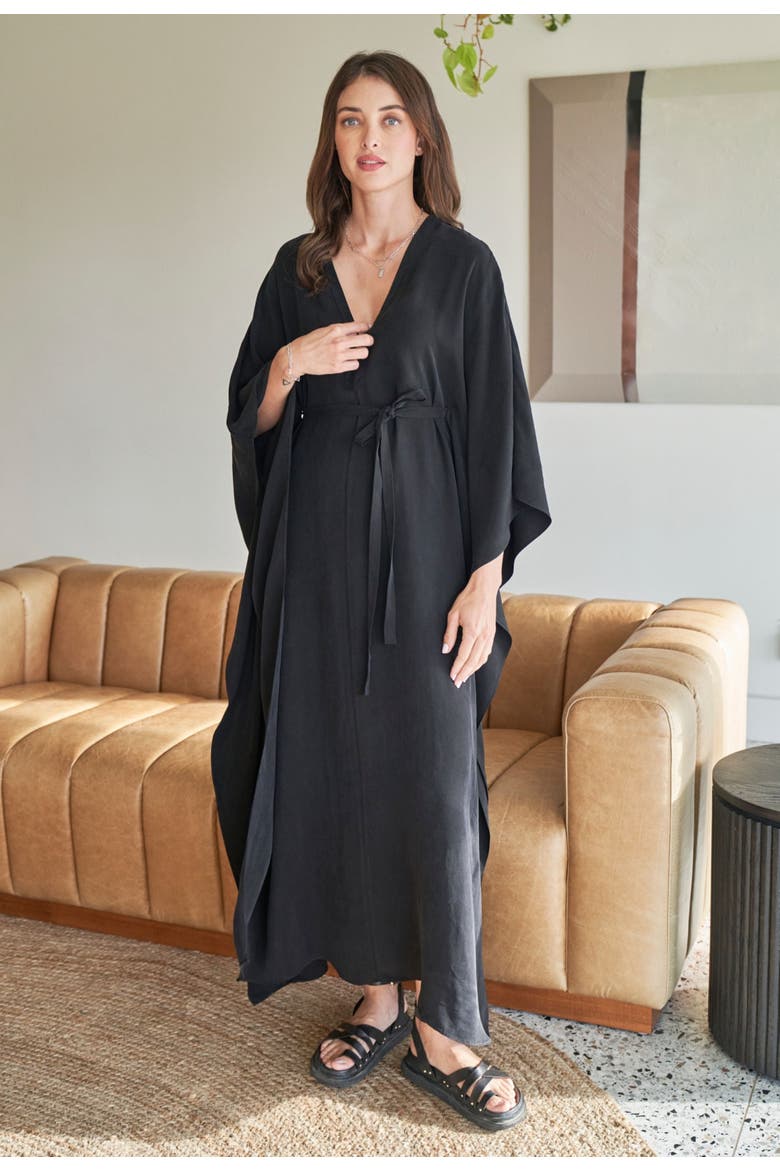 Belted Caftan, Alternate, color, Black