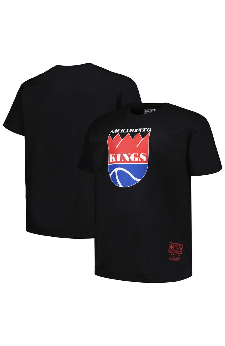 Mitchell & Ness Men's Mitchell & Ness Black Sacramento Kings Big & Tall Hardwood Classics Vintage Logo T-Shirt, Main, color, Black
