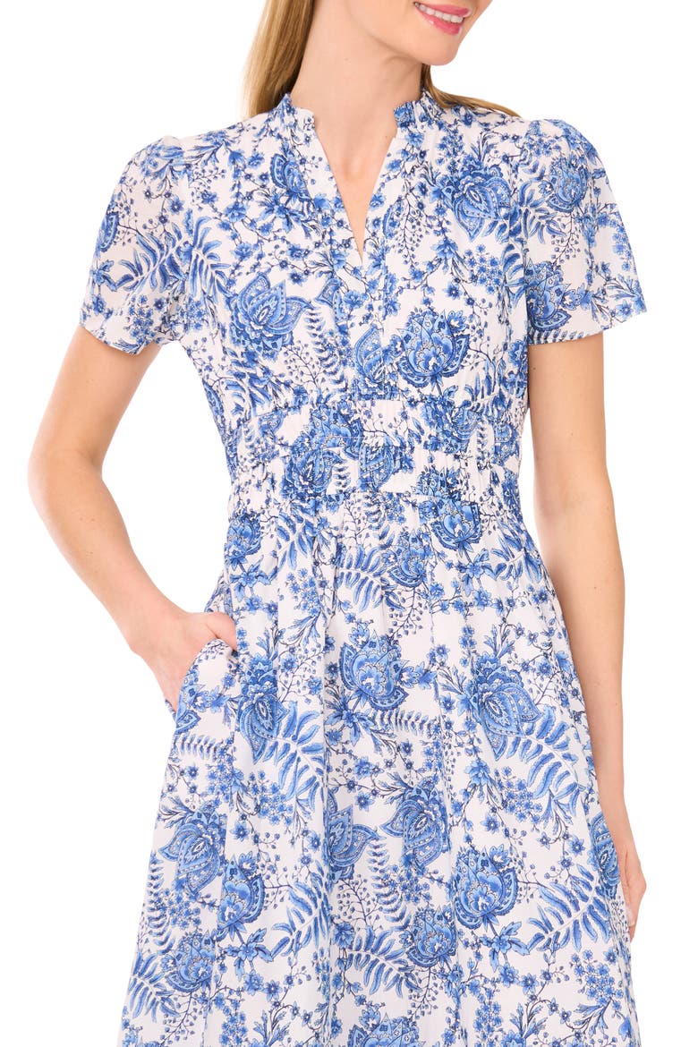 Floral Cotton Maxi Dress, Alternate, color, ULTRA WHITE
