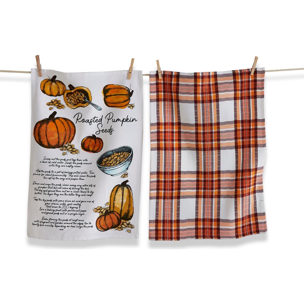 Tag Pumpkin Seed Dishtowel Set Of 2 In Multi