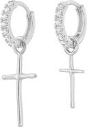 Bearfruit Jewelry Sterling Silver 18k Gold Plated Ariel Cross Mismatched Earrings Trendy