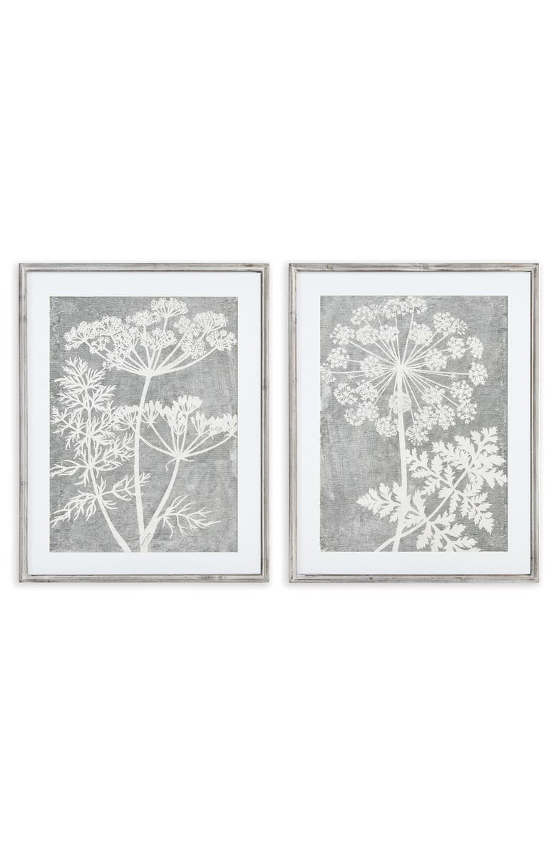 Napa Home & Garden Blooming Queen Anne's Lace Prints, Set Of 2, Main, color, Grey