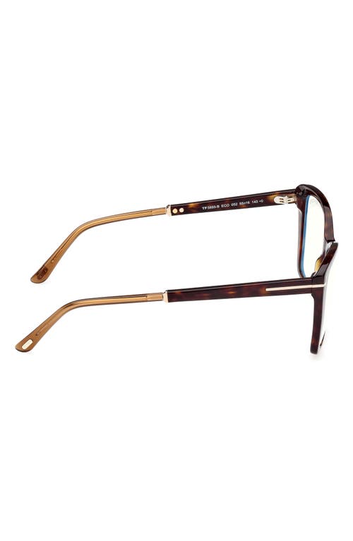 Tom Ford 55mm Butterfly Blue Light Blocking Optical Glasses In Gold