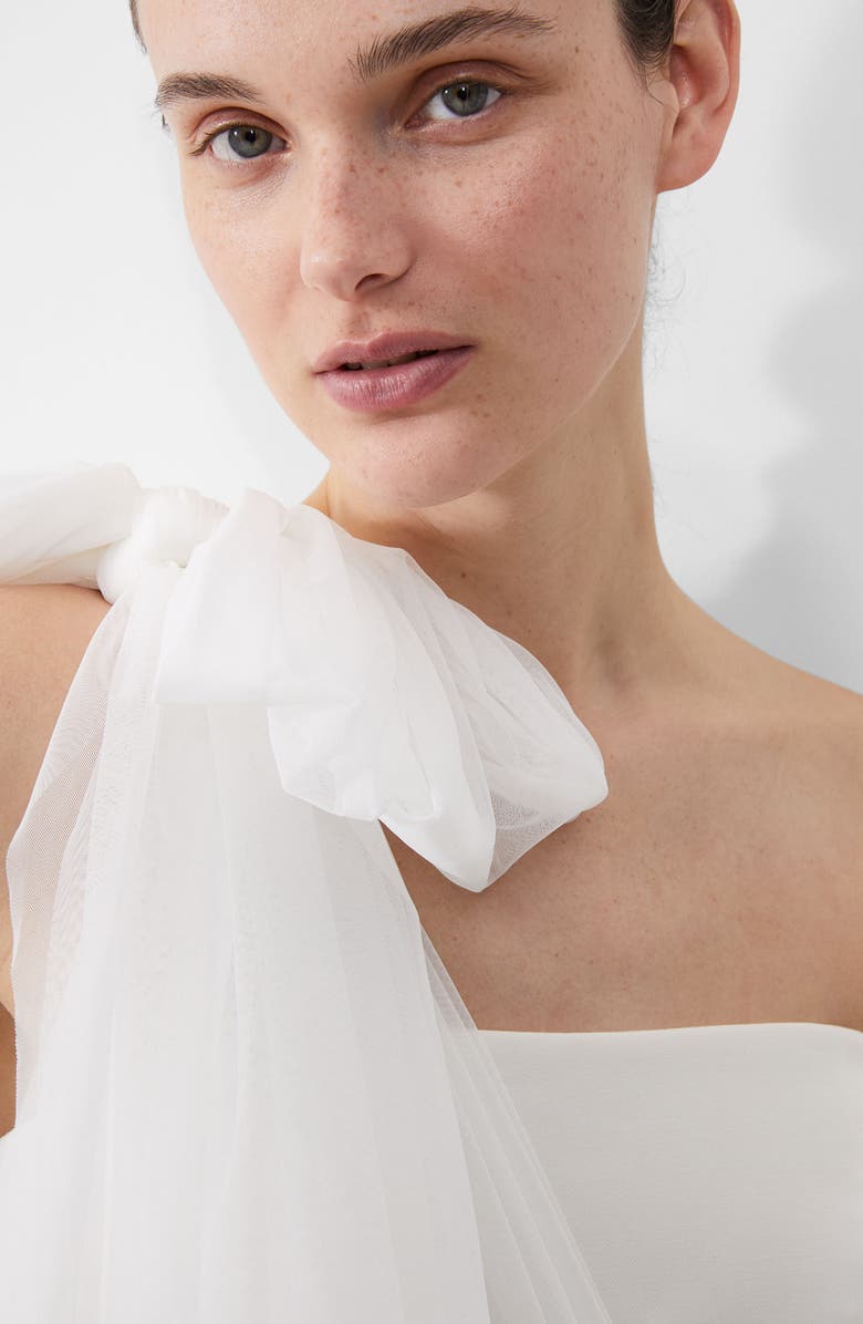 French Connection Whisper One-Shoulder Tulle Minidress, Alternate, color, Summer White