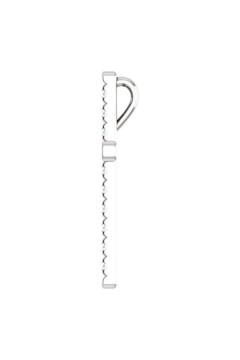 1/2 Ct EX3 Lab Grown Diamond Cross Pendant Necklace 1" Tall 14k Gold, Alternate, color, 14k White Gold
