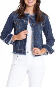 APNY Frayed Collarless Denim Jacket