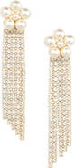Kenneth Jay Lane Faux Pearl & Cubic Zirconia Drop Earrings