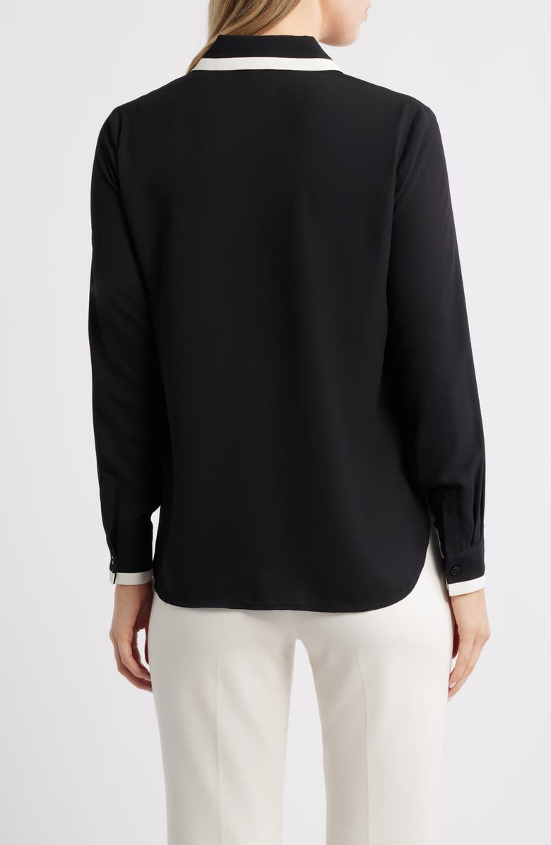 Anne Klein Contrast Trim Shirt, Alternate, color,