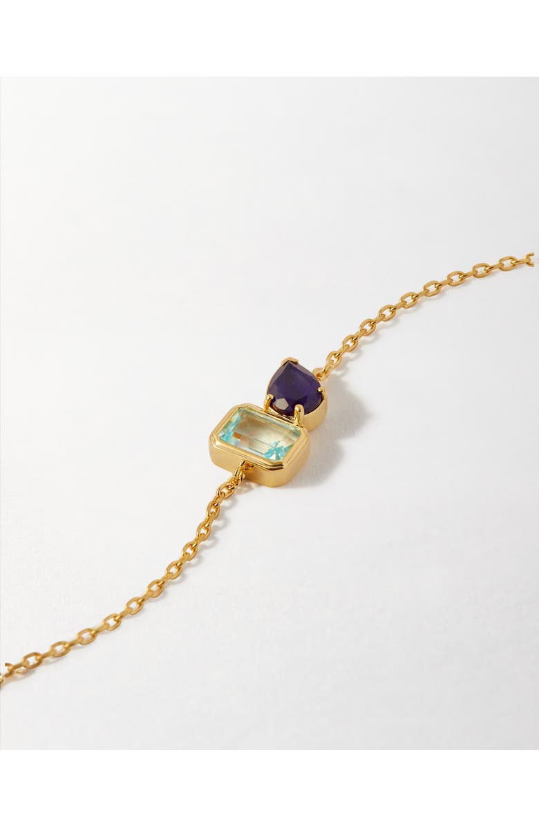 Edge of Ember Toi Et Moi Blue Gemstone Bracelet, Alternate, color, Blue Gemstone