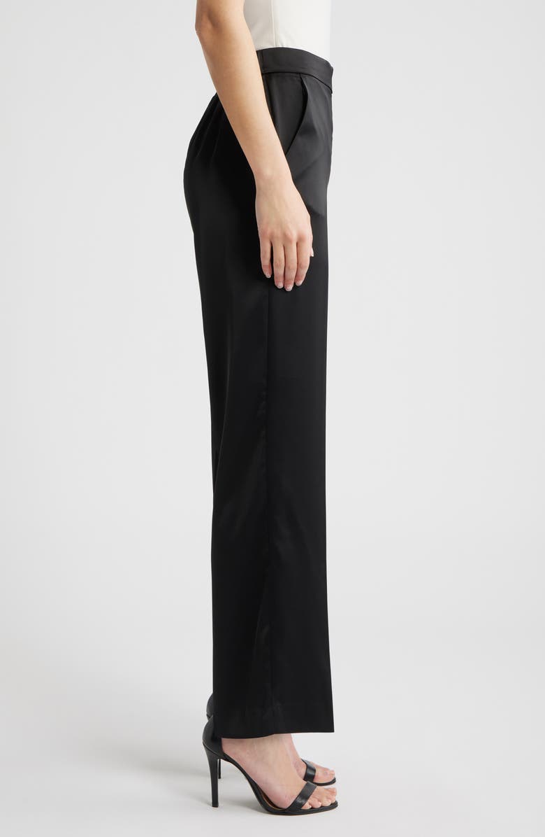 Anne Klein Satin Wide Leg Pants, Alternate, color, Anne Black