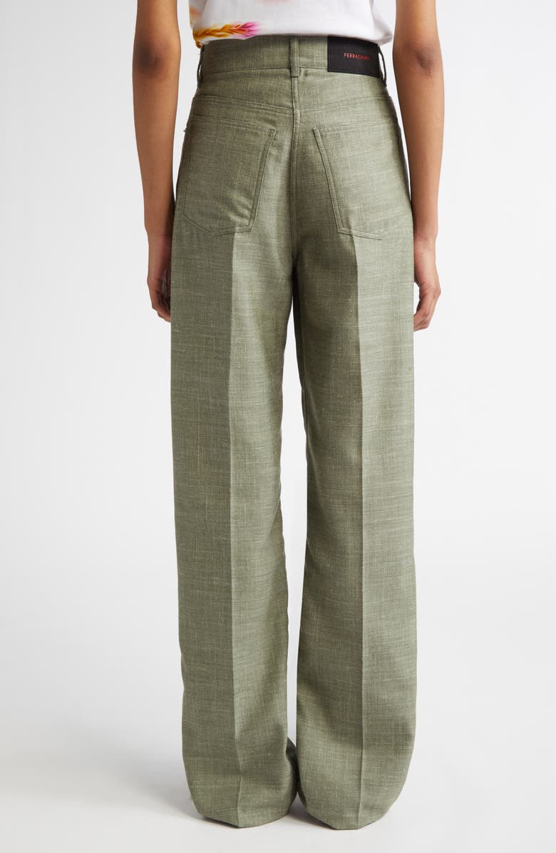 FERRAGAMO Straight Leg Virgin Wool & Silk Blend Pants, Alternate, color, 