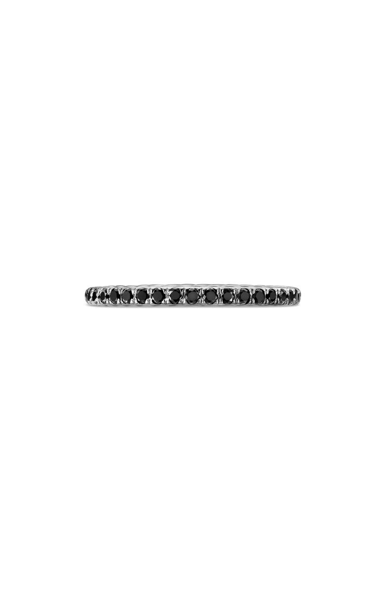 David Yurman Eden Band Ring in Platinum with Pavé Black Diamonds, Alternate, color, 