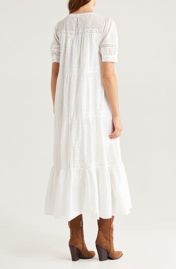 Eyelet Tiered Maxi Sundress