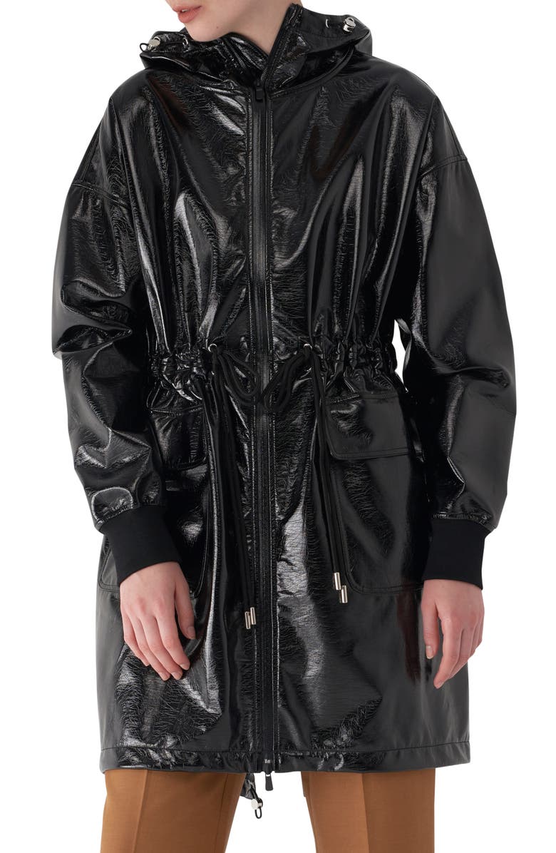 Sosken Greta Faux Patent Leather Raincoat, Main, color, 