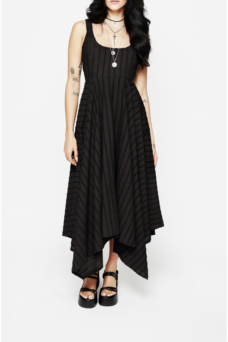 Blythe Handkerchief Hem Maxi Dress, Alternate, color, Black