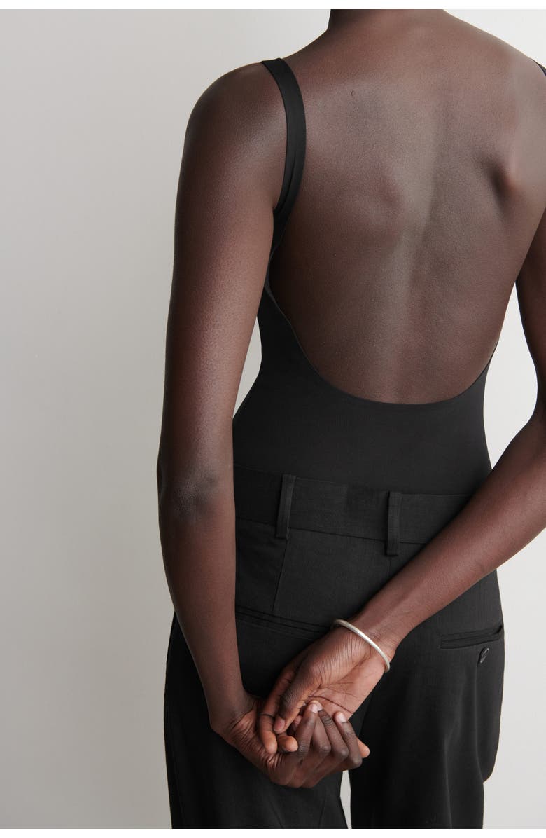 COS Technical Jersey Bodysuit, Alternate, color, Black